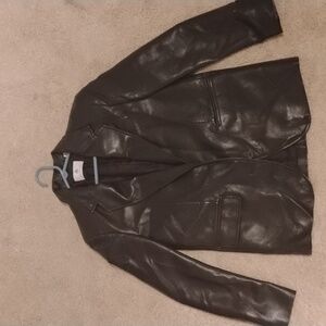 Babaton Black Leather Blazer